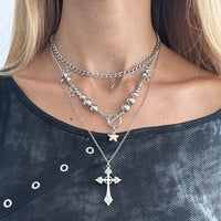 Thumbnail for Trendy 3pcs Toggle Clasp Cross Star Pendant Necklace Set - ArtGalleryZen
