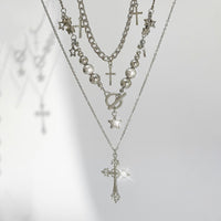 Thumbnail for Trendy 3pcs Toggle Clasp Cross Star Pendant Necklace Set - ArtGalleryZen