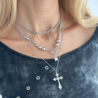 Thumbnail for Trendy 3pcs Toggle Clasp Cross Star Pendant Necklace Set - ArtGalleryZen