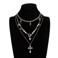 Thumbnail for Trendy 3pcs Toggle Clasp Cross Star Pendant Necklace Set - ArtGalleryZen