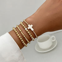 Thumbnail for Trendy 4pcs Cross Charm Ball Chain Bracelet Set - ArtGalleryZen