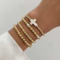 Thumbnail for Trendy 4pcs Cross Charm Ball Chain Bracelet Set - ArtGalleryZen