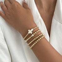 Thumbnail for Trendy 4pcs Cross Charm Ball Chain Bracelet Set - ArtGalleryZen