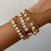 Thumbnail for Trendy 5pcs Letter Wood Beaded Mother's Day Bracelet Set - ArtGalleryZen