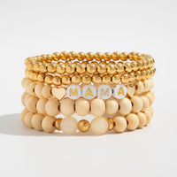 Thumbnail for Trendy 5pcs Letter Wood Beaded Mother's Day Bracelet Set - ArtGalleryZen