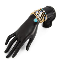 Thumbnail for Trendy 6pcs Enamel Shell Charm Pearl Crystal Ceramic Beaded Bracelet Set - ArtGalleryZen