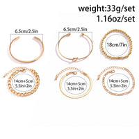 Thumbnail for Trendy 6pcs Gold Plated Knotted Cable Chain Bangle Bracelet Set - ArtGalleryZen