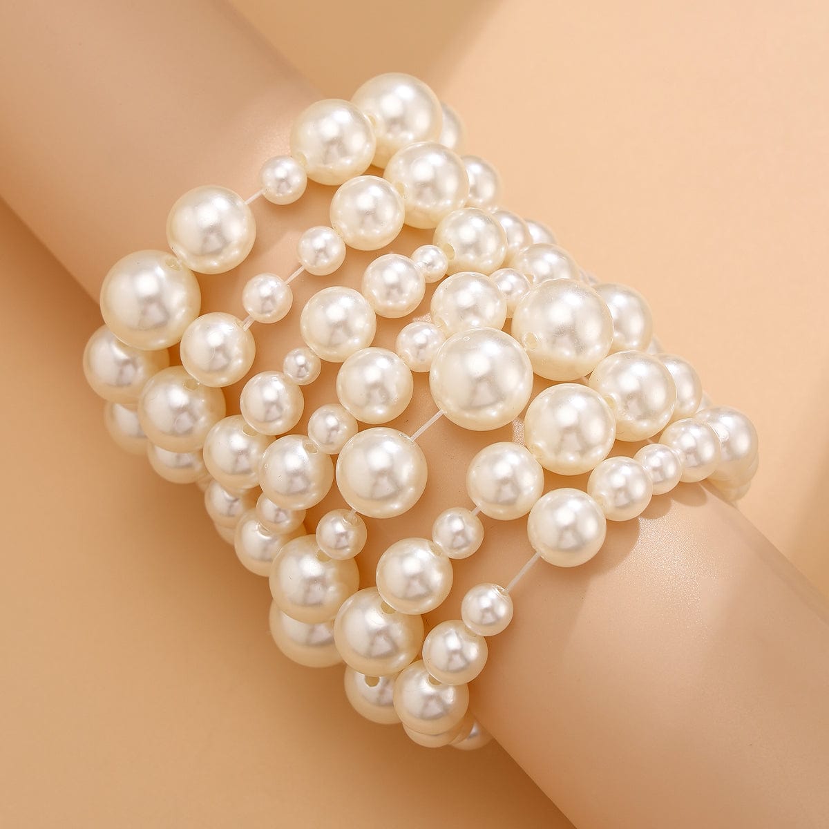 Trendy 7 Pieces Pearl Stretch Bracelet Set