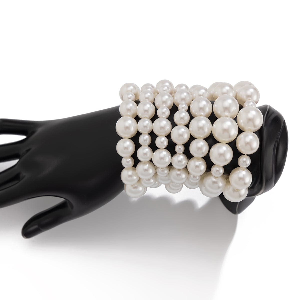 Trendy 7 Pieces Pearl Stretch Bracelet Set