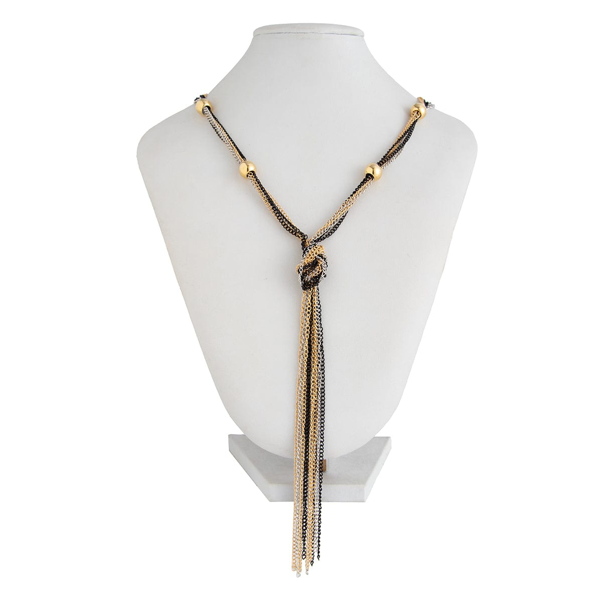 Trendy Ball Charm Long Tassel Chain Y Necklace