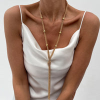 Thumbnail for Trendy Ball Charm Long Tassel Chain Y Necklace