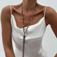 Thumbnail for Trendy Ball Charm Long Tassel Chain Y Necklace