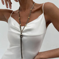 Thumbnail for Trendy Ball Charm Long Tassel Chain Y Necklace