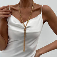 Thumbnail for Trendy Ball Charm Long Tassel Chain Y Necklace
