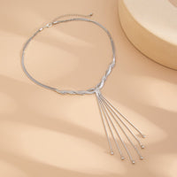 Thumbnail for Trendy Ball Tassel Cross Snake Chain Y Necklace - ArtGalleryZen