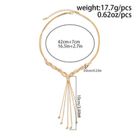 Thumbnail for Trendy Ball Tassel Cross Snake Chain Y Necklace - ArtGalleryZen