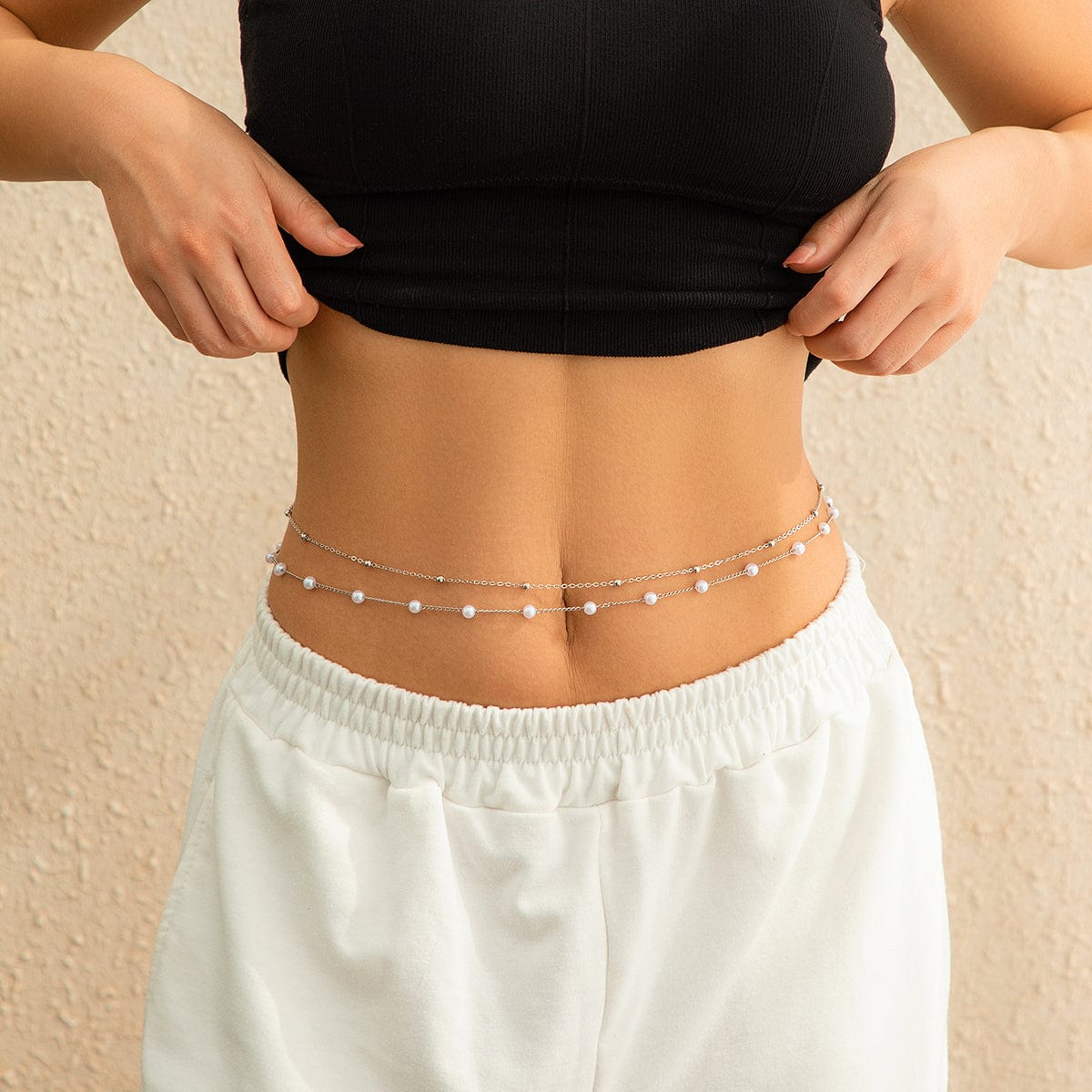 Trendy Boho Layered Pearl Saturn Belly Chain Set - ArtGalleryZen