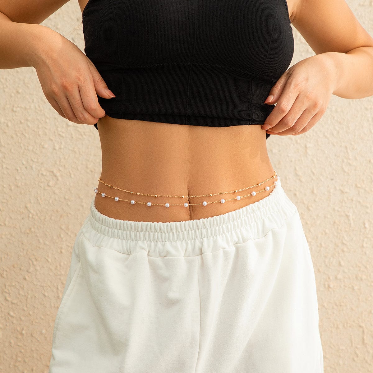 Trendy Boho Layered Pearl Saturn Belly Chain Set - ArtGalleryZen