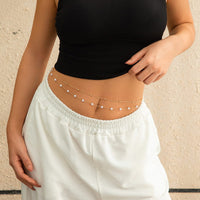 Thumbnail for Trendy Boho Layered Pearl Saturn Belly Chain Set