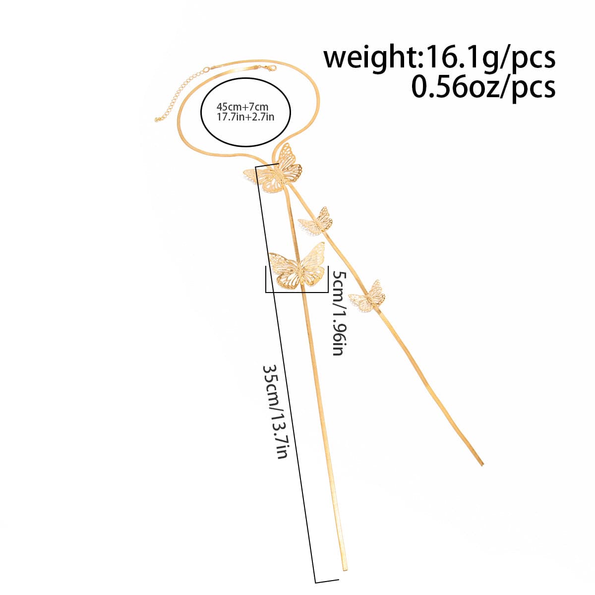 Trendy Butterfly Charm Snake Chain Y Necklace - ArtGalleryZen