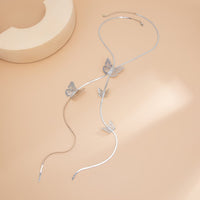 Thumbnail for Trendy Butterfly Charm Snake Chain Y Necklace - ArtGalleryZen