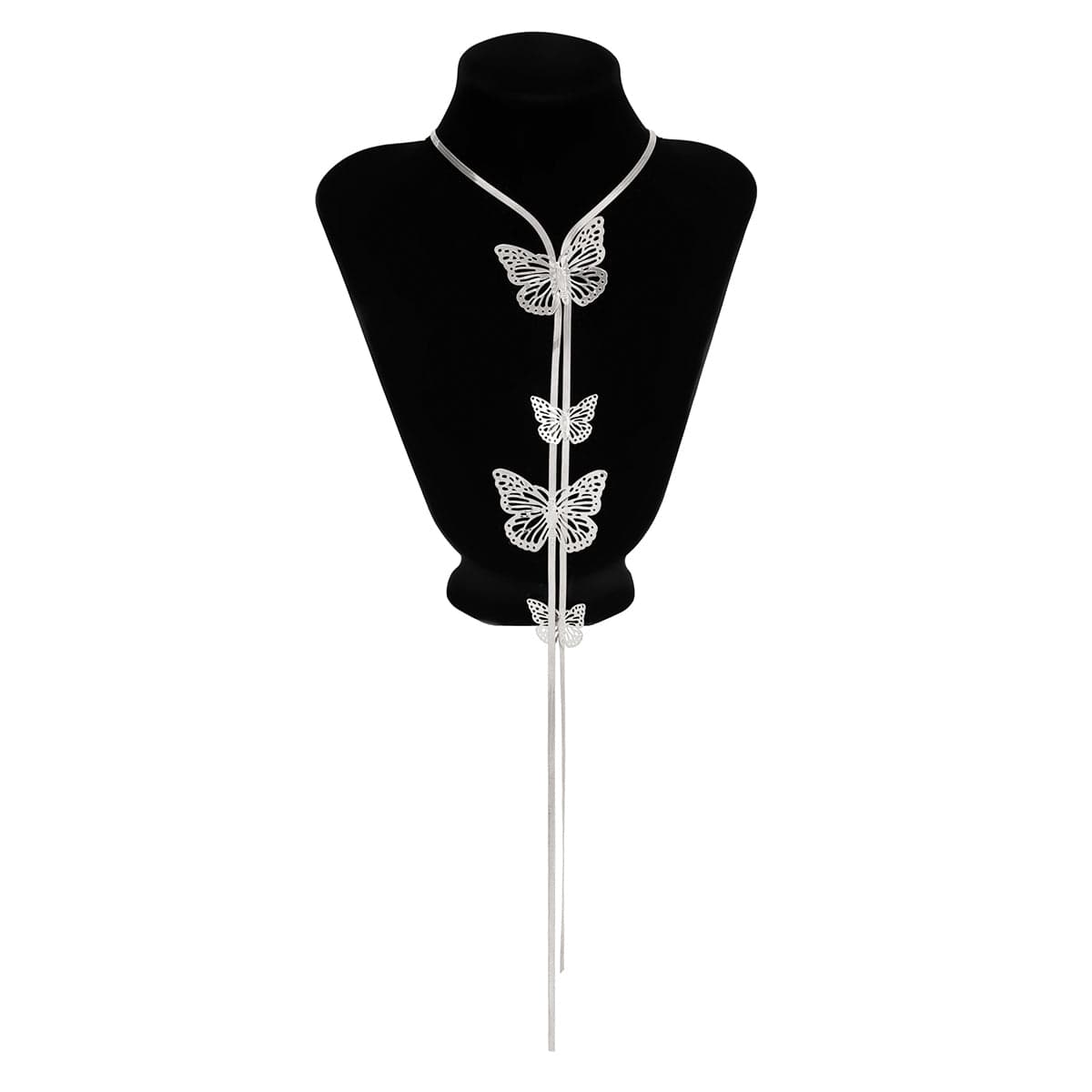 Trendy Butterfly Charm Snake Chain Y Necklace - ArtGalleryZen