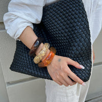 Thumbnail for Trendy Chunky Gold Foil Amber Bangle Bracelet - ArtGalleryZen