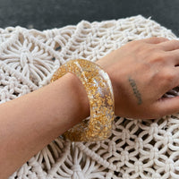 Thumbnail for Trendy Chunky Gold Foil Amber Bangle Bracelet - ArtGalleryZen