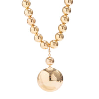 Thumbnail for Trendy Chunky Gold Silver Tone Ball Pendant Choker Necklace - ArtGalleryZen