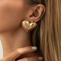 Thumbnail for Trendy Chunky Heart Stud Earrings - ArtGalleryZen