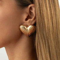 Thumbnail for Trendy Chunky Heart Stud Earrings - ArtGalleryZen