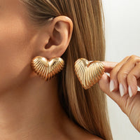 Thumbnail for Trendy Chunky Heart Stud Earrings - ArtGalleryZen