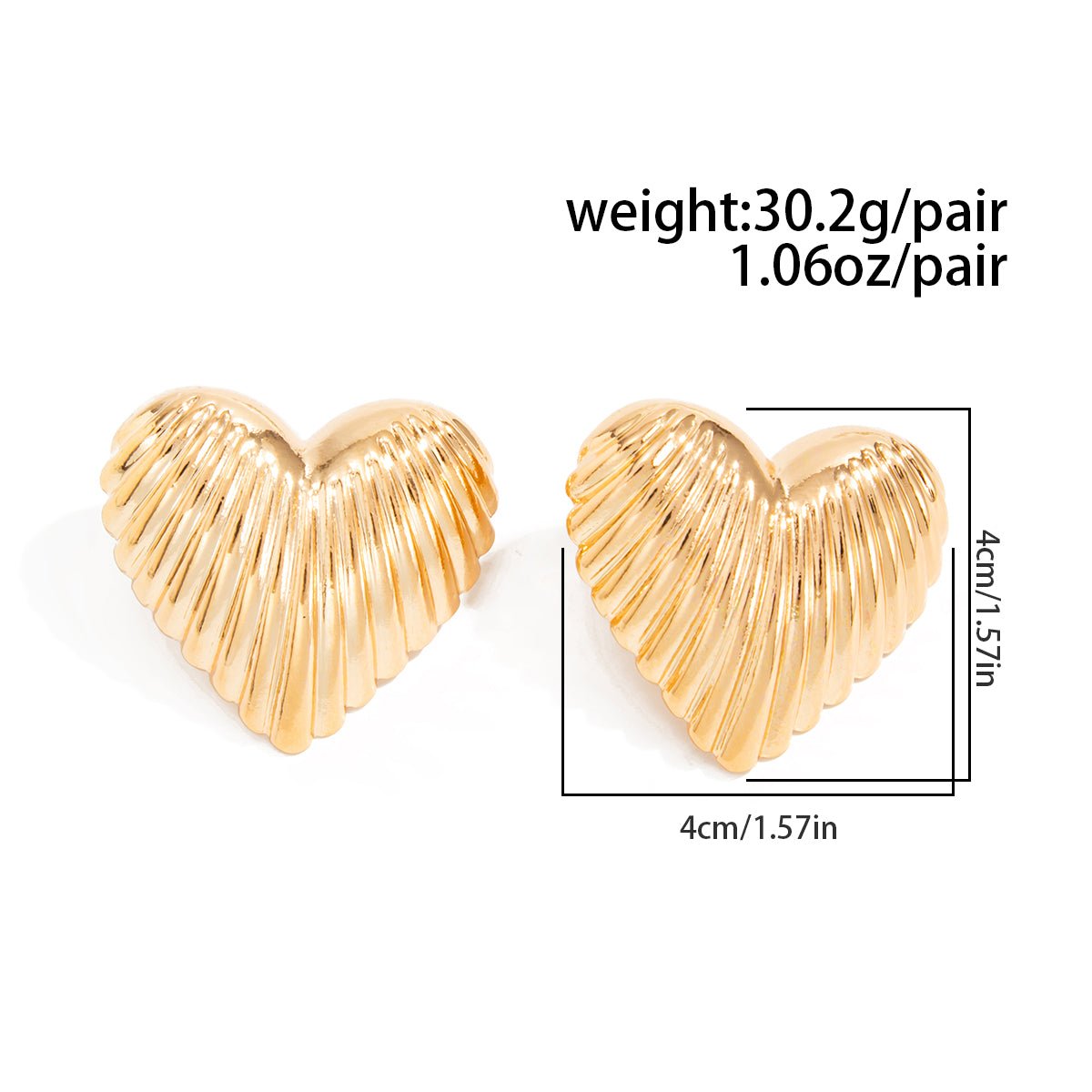 Trendy Chunky Heart Stud Earrings - ArtGalleryZen