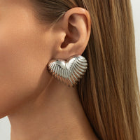 Thumbnail for Trendy Chunky Heart Stud Earrings - ArtGalleryZen