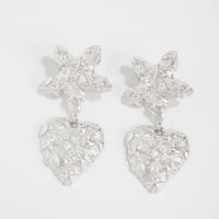 Thumbnail for Trendy Chunky Pattern Heart Dangle Star Earrings - ArtGalleryZen