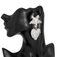 Thumbnail for Trendy Chunky Pattern Heart Dangle Star Earrings - ArtGalleryZen