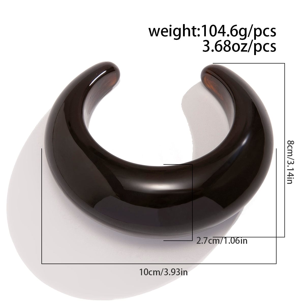 Trendy Chunky Resin Open Wide Cuff Bangle Bracelet - ArtGalleryZen