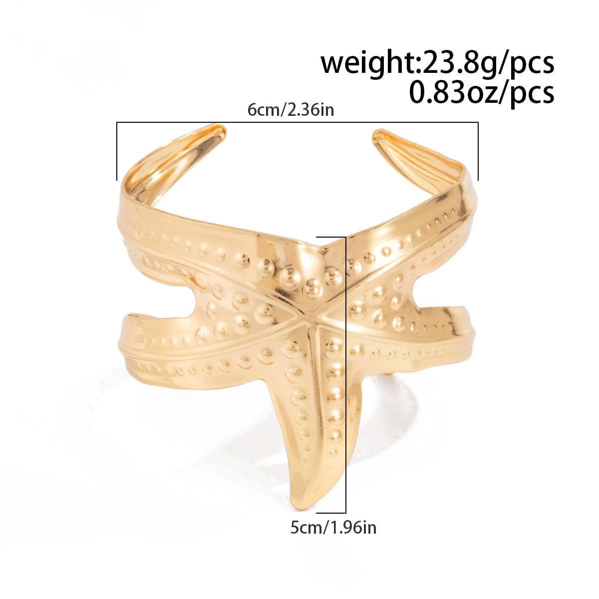 Trendy Chunky Starfish Bangle Bracelet - ArtGalleryZen