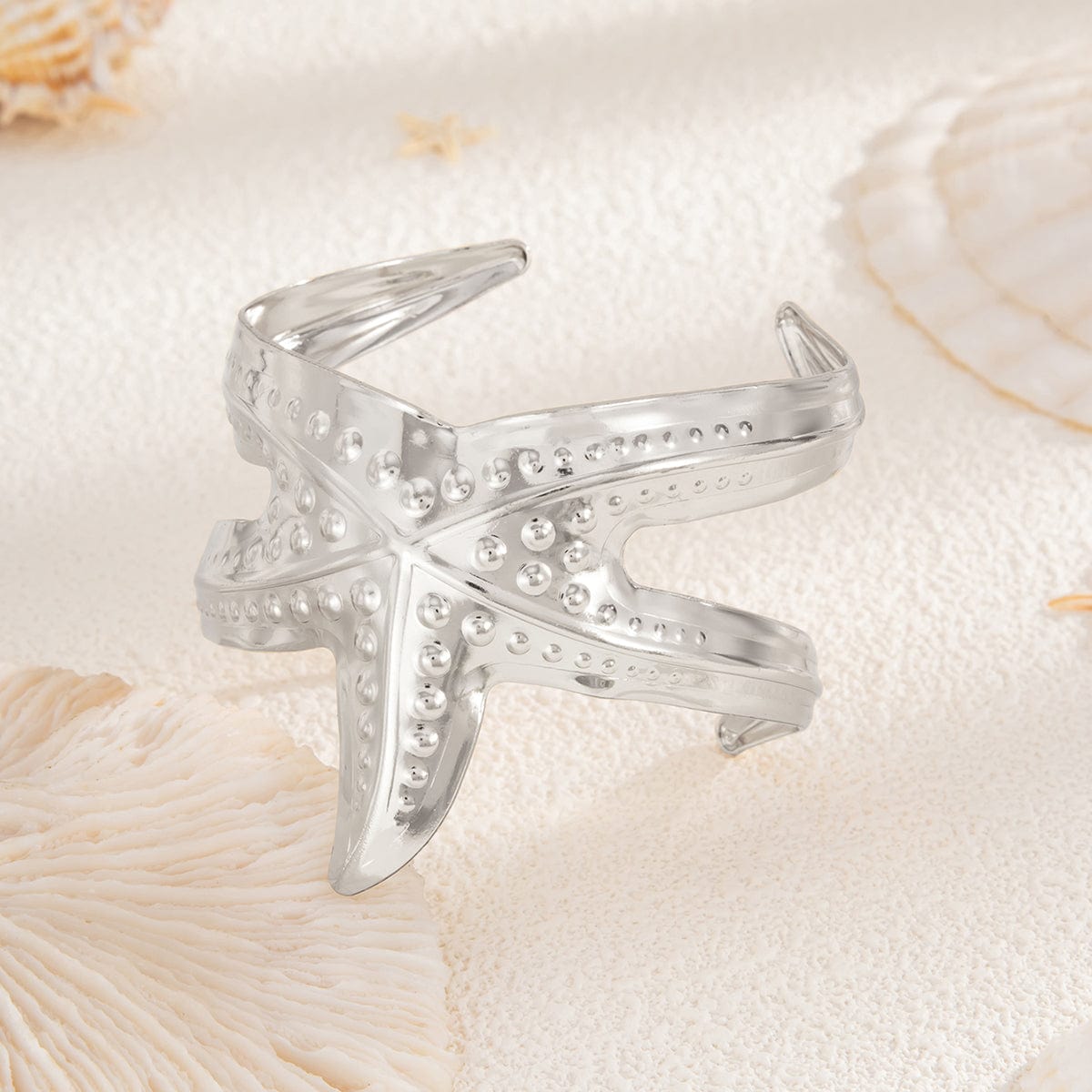 Trendy Chunky Starfish Bangle Bracelet - ArtGalleryZen
