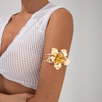 Thumbnail for Trendy Chunky Textured Flower Arm Cuff - ArtGalleryZen