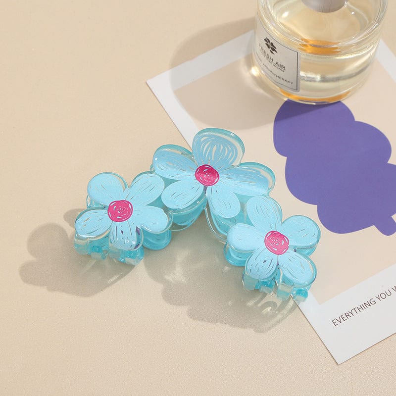 Trendy Colorful Hand-drawn Painting Flower Hair Clip - ArtGalleryZen