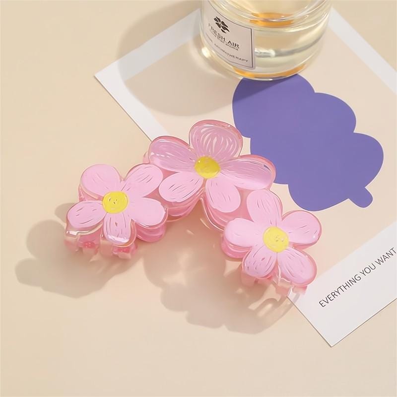 Trendy Colorful Hand-drawn Painting Flower Hair Clip - ArtGalleryZen