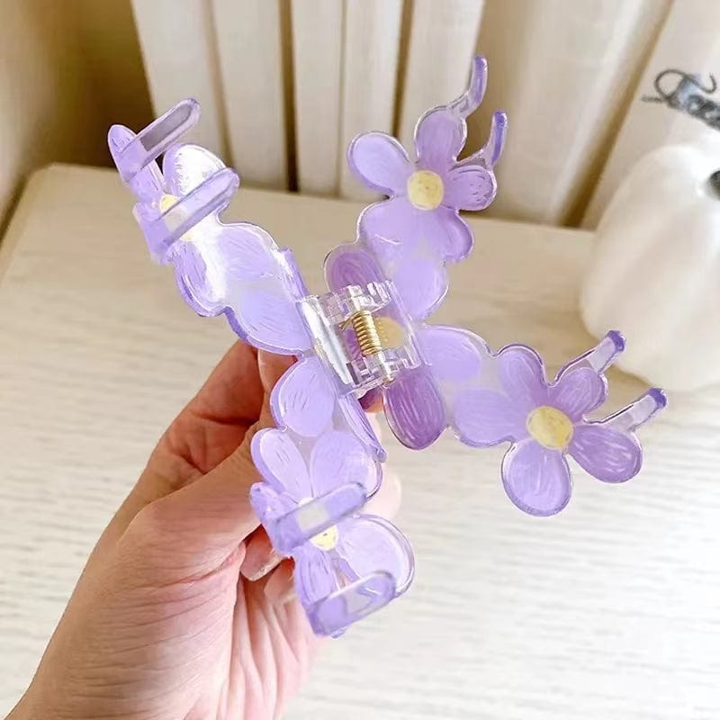 Trendy Colorful Hand-drawn Painting Flower Hair Clip - ArtGalleryZen