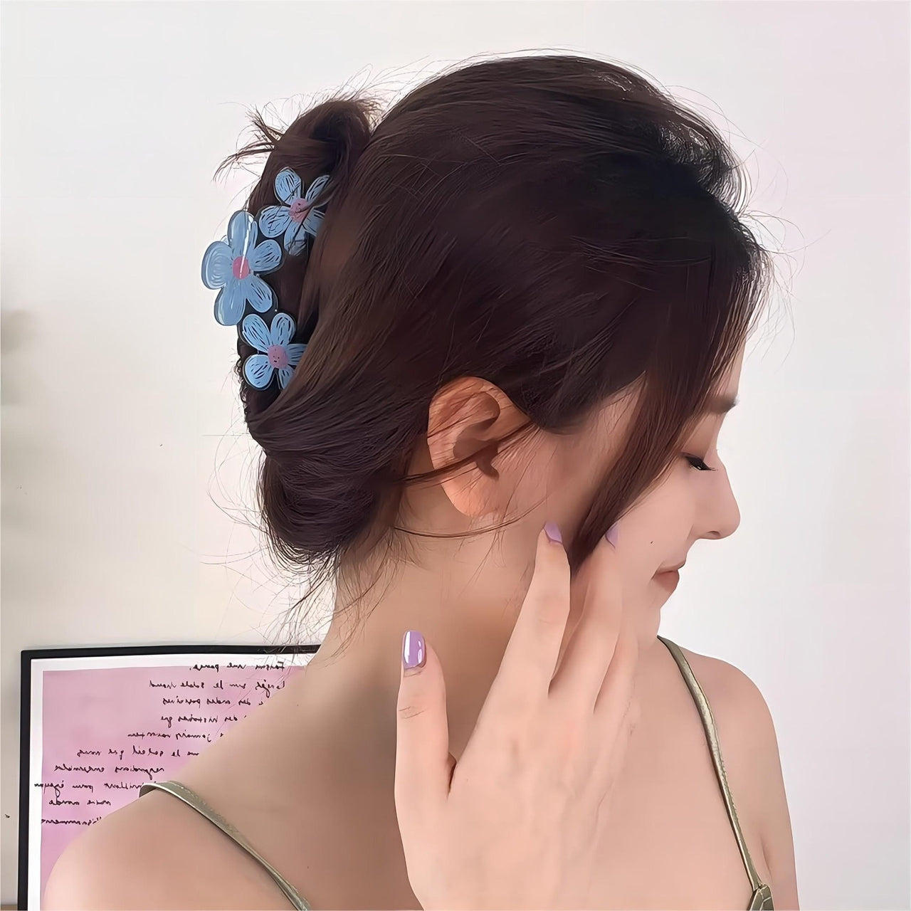 Trendy Colorful Hand-drawn Painting Flower Hair Clip - ArtGalleryZen