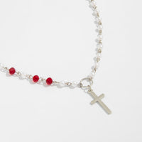 Thumbnail for Trendy Cross Pendant Pearl Crystal Chain Necklace - ArtGalleryZen