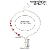 Thumbnail for Trendy Cross Pendant Pearl Crystal Chain Necklace - ArtGalleryZen