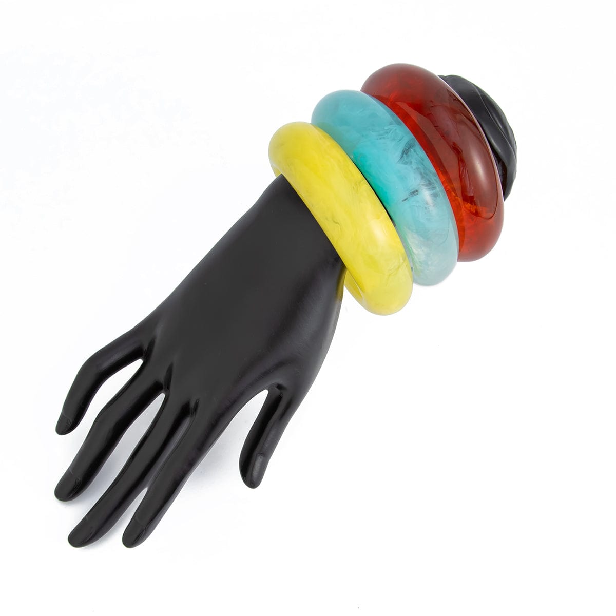 Trendy Curved Resin Bangle Bracelet - ArtGalleryZen