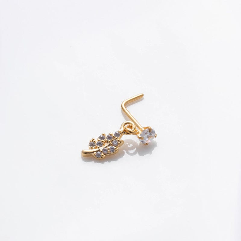 Trendy CZ Inlaid Stainless Steel Cherry Cross Sun Nose Piercing Nose Stud - ArtGalleryZen