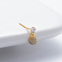 Thumbnail for Trendy CZ Inlaid Stainless Steel Cherry Cross Sun Nose Piercing Nose Stud - ArtGalleryZen