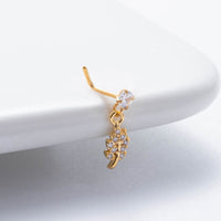 Thumbnail for Trendy CZ Inlaid Stainless Steel Cherry Cross Sun Nose Piercing Nose Stud - ArtGalleryZen